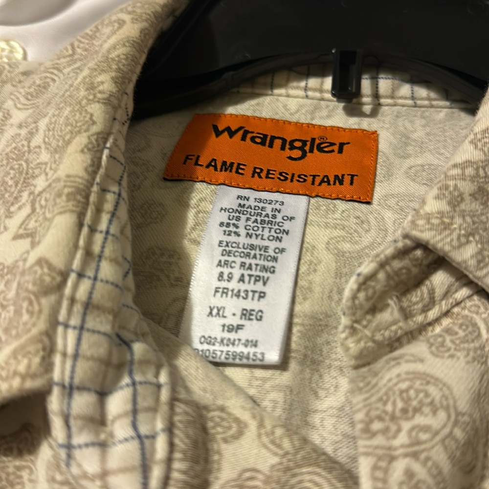 Wrangler 2X flame retardant shirt